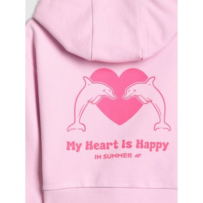 10. Girls' loose sweatshirt with hood 4F 4FJRSS26TSWSF2936-56S