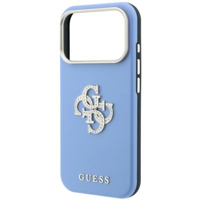 6. Guess Smooth & Big Strass Logo Case for iPhone 18 Pro / 17 Pro - Blue