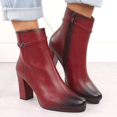 18. Women’s Red Insulated Block-Heel Ankle Boots M.Daszyński AF125-22