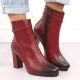 18. Women’s Red Insulated Block-Heel Ankle Boots M.Daszyński AF125-22