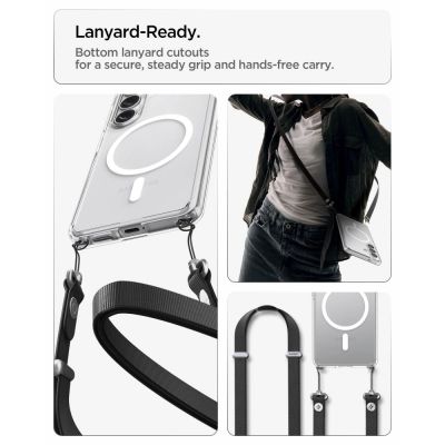 12. Spigen Ultra Hybrid Mag MagSafe Case for Samsung Galaxy S26+ - Clear and White