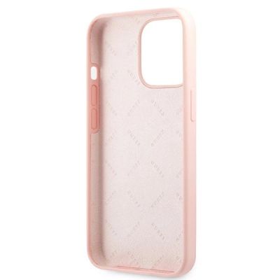 7. Guess GUHCP13LLS4GWPI iPhone 13 Pro / 13 6.1" pink/pink hard case Silicone 4G Logo