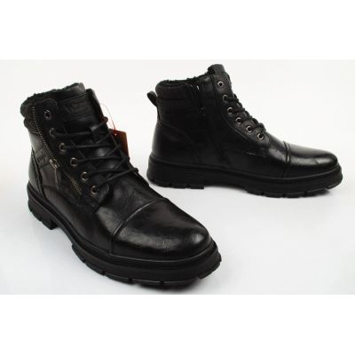 5. Wrangler men's shoes Gillen Fur ankle boots black insulated fashionable ankle boots