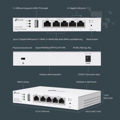 8. TP-Link Festa FR205 router 10 Gigabit Ethernet, 100 Gigabit Ethernet, Gigabit Ethernet White