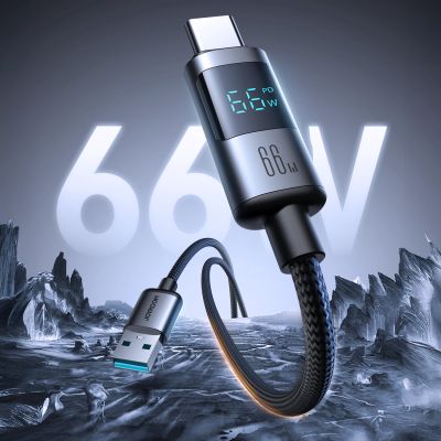 2. Joyroom S-A16 Pro Prism Series 66W USB-A - USB-C Cable with Display 1.2m - Black