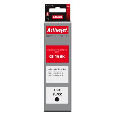 Activejet AC-G46BK Ink Bottle (Canon GI-46BK replacement; Supreme; 170 ml; black)