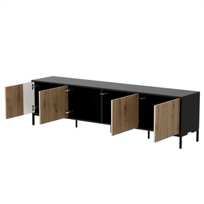 2. MERCI TV cabinet 200x40x54 black/artisan oak