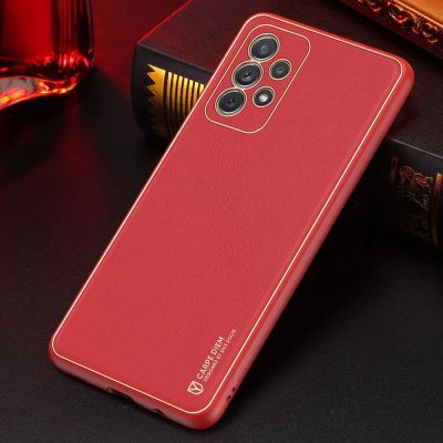 13. Dux Ducis Yolo elegant case made of soft TPU and PU leather for Samsung Galaxy A72 4G red