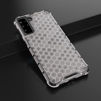 14. Honeycomb case armored cover with a gel frame for Samsung Galaxy S22 + (S22 Plus) transparent