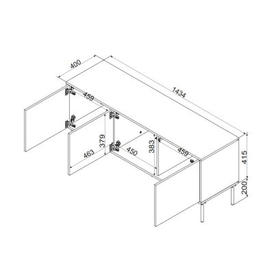 7. INSERTO 3D TV cabinet 143.5x40x61.5 cashmere + LED