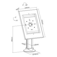 Maclean Desktop Tablet Holder Stand with Lock, W - 9.7”/10.2”, iPad, 10.5”, iPad Air/iPad Pro, 10.1”, Samsung G