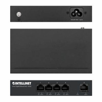 5. Intellinet 561792 Gigabit Ethernet Network Switch (10/100/1000) with PoE Support, Black