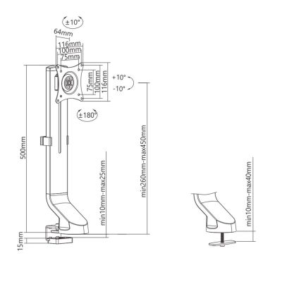 6. Maclean MC-853 Desk Monitor Mount (desk-mounted; 17"–32"; max. 8 kg)