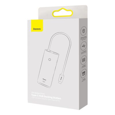 5. Baseus Lite Series multifunctional USB Type C HUB - 2 x USB 3.0 / USB Type C / HDMI 1.4 / SD/TF OTG black (WKQX050001)