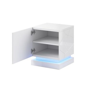 2. QIU bedside table 2 pcs. 46x41.5xH53 glossy white/glossy white