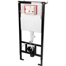 Concealed frame for wall-hung toilet bowls with odor/condensate drainage