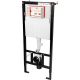 Concealed frame for wall-hung toilet bowls with odor/condensate drainage