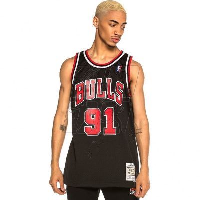 2. Mitchell &amp; Ness Chicago Bulls NBA Swingman Alternate Jersey Bulls 97 Dennis Rodman SMJYGS18152-CBUBLCK97DRD