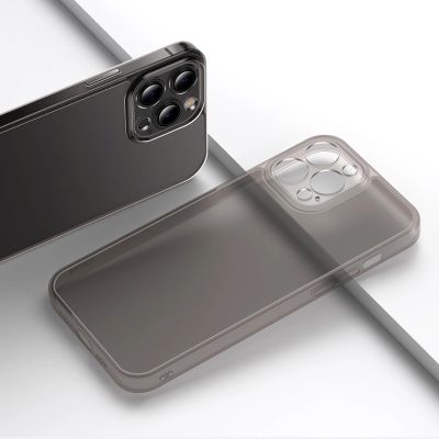 20. Baseus Frosted Glass Case Cover for iPhone 13 Pro Max Hard Cover with Gel Frame Transparent (ARWS000802)