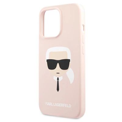 6. Karl Lagerfeld Silicone Karl`s Head Case for iPhone 13 Pro Max 6.7" - Light Pink