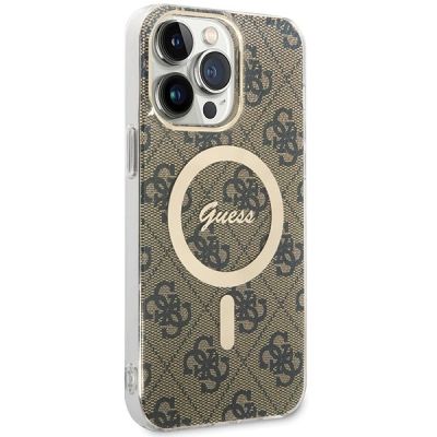3. Guess IML 4G MagSafe Case for iPhone 15 Pro Max - Brown