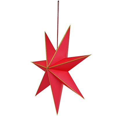 3. DECORATIVE HANGING PAPER STAR FSC 18x60CM RED 7 ARMS MICA
