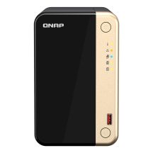 Qnap TS-264-8G, Tower, 2 x 2.5"/3.5" SATA, Intel Celeron N5105/N5095 4C/4T, 8 GB DDR4 onboard not expandable, 2 x 2.5GbE, optional 10GbE, External adapter (PSU)