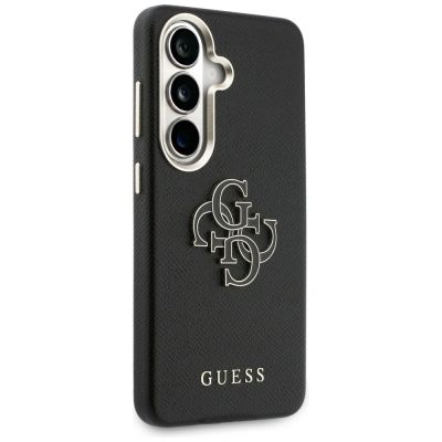 4. Guess Grained Big 4G Metal Logo case for Samsung Galaxy S26+ - black