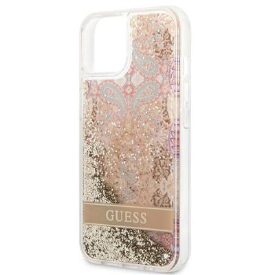 6. Guess GUHCP13SLFLSD iPhone 13 mini 5.4" gold/gold hardcase Paisley Liquid Glitter