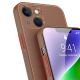 7. Dux Ducis Yolo iPhone 14 Plus case elegant brown faux leather cover