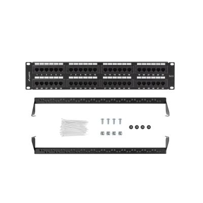 4. LANBERG PATCH PANEL 48 PORT 2U CAT.6 BLACK PPU6-2048-B