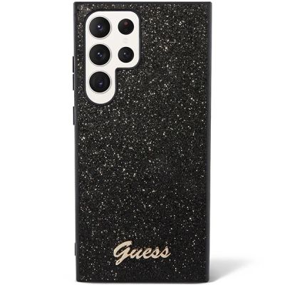 2. Guess Glitter Script Case for Samsung Galaxy S23 Ultra - Black