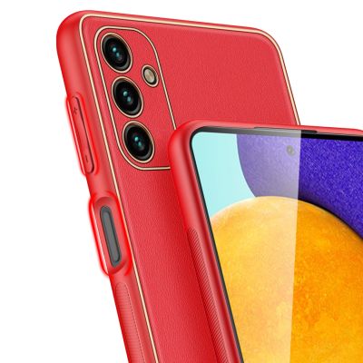 7. Dux Ducis Yolo elegant cover made of ecological leather for Samsung Galaxy A13 5G red