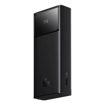 Baseus Star-Lord 20000mAh 30W Powerbank with Display and Baseus Simple USB-A - USB-C 3A 30cm Cable - Black