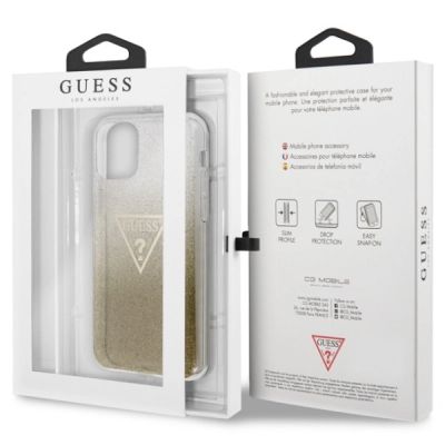 7. Guess GUHCN65SGTLGO iPhone 11 Pro Max gold/gold hard case Glitter Triangle