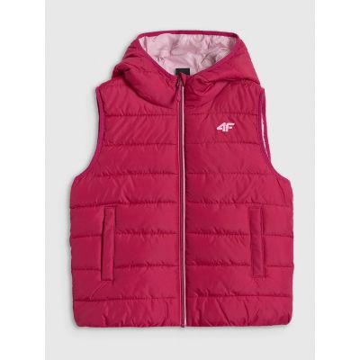 5. Girls' down vest with synthetic filling 4F 4FJRAW25TVJAF322-54S