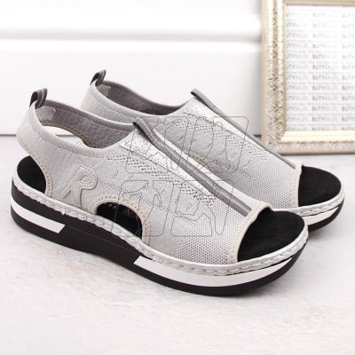 6. Comfortable slip-on sandals Rieker W RKR686 metallic 