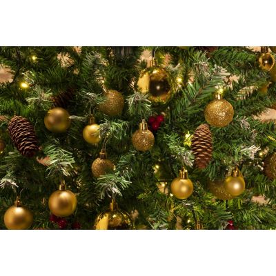 45. DECORATIVE PLASTIC BALL 6CM SET 35 GOLD