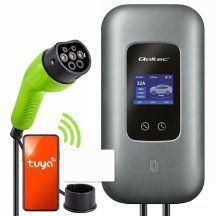 Qoltec EV Charging Station Type 2 for Electric and Hybrid Vehicles | 3 Phases | 22 kW | 32 A | Wi-Fi | LCD | RFID | Smart Life | TUYA | Wallbox | 5 m