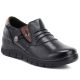 Women's leather wedge shoes, black, Vinceza 133118