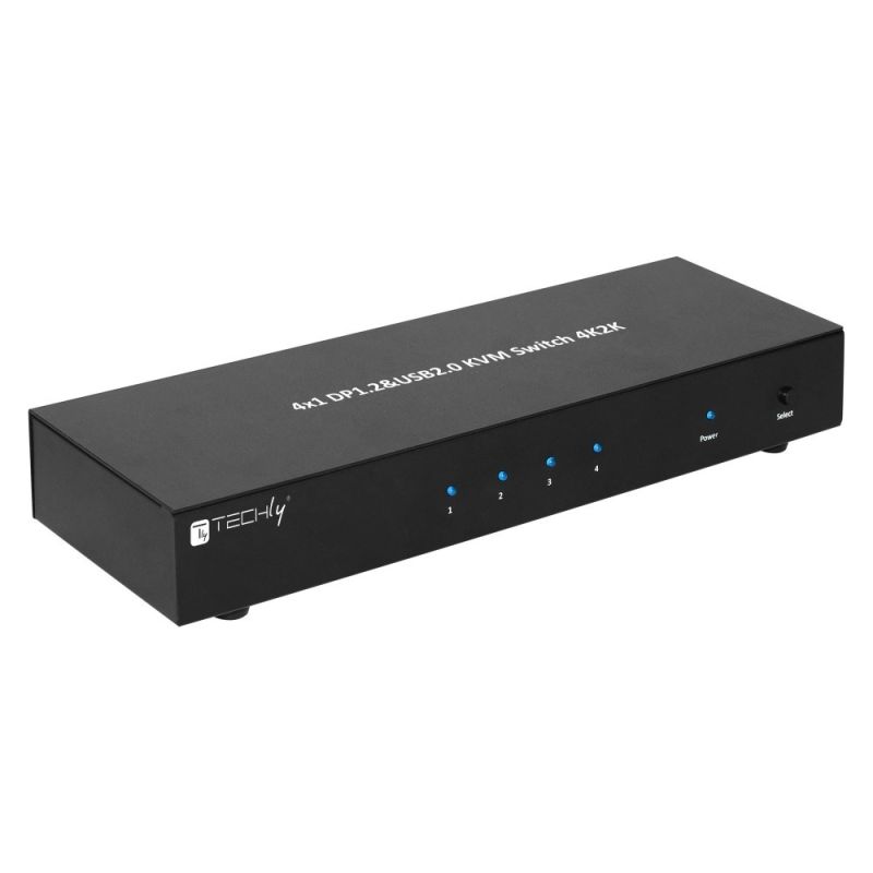 5. Techly IDATA DP-KVM4 KVM Switch Rack-Mountable Black