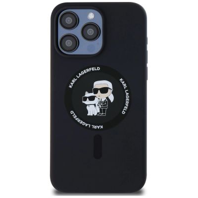 3. Karl Lagerfeld Silicone Karl&Choupette Ring MagSafe case for iPhone 15 Pro Max - black