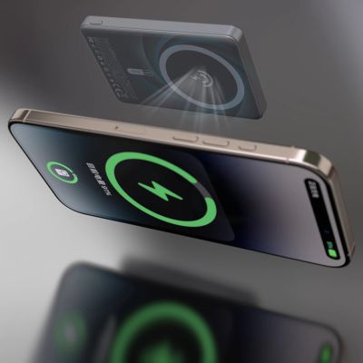 5. Dudao K28 10000mAh PD 22.5W MagSafe Powerbank with Metal Case and Ring Stand - Silver