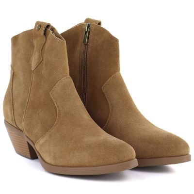 3. Women's leather cowboy boots camel Big Star TT274953