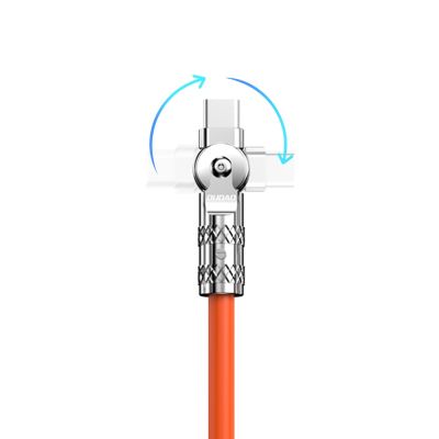 4. Dudao L24CL USB-C - Lightning angled cable with 180° rotation 30W 1m - orange