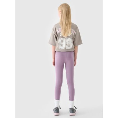 2. Girls' knitted leggings 4F Junior 4FJRAW24TTIGF239-51S