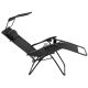 17. FOLDABLE GARDEN DECK CHAIR WITH CANOPY 173X52/65X110CM BLACK-GRAY