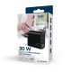 10. GEMBIRD 3-Port GaN USB Fast Mains Charger (PD) (2x USB-A + 1x USB Type-C), 30 W, LCD, Black