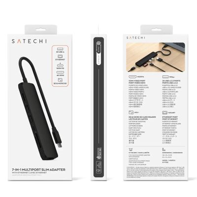 7. Satechi ST-P7SK USB Type-C Hubs and Concentrators 10000 Mbit/s Black