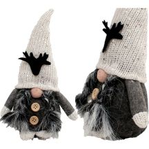 DECORATIVE GNOME 25CM WITH SEQUINS GREY GIRL